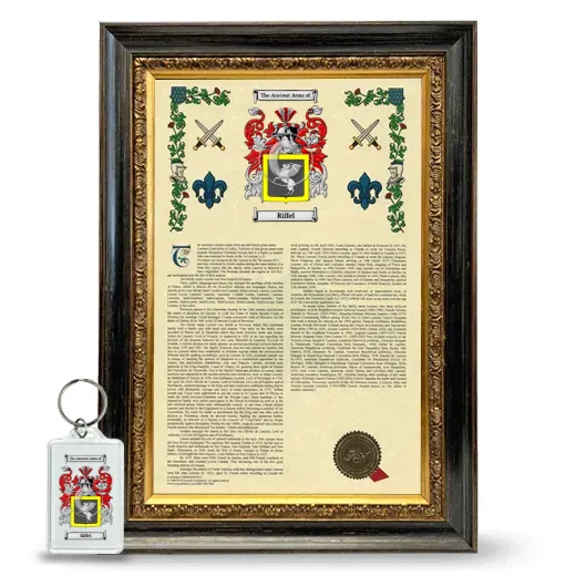 Riffel Framed Armorial History and Keychain - Heirloom