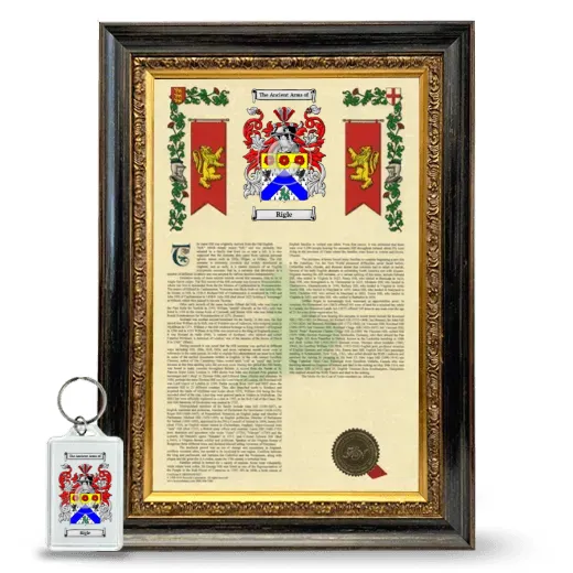 Rigle Framed Armorial History and Keychain - Heirloom