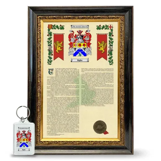Rigler Framed Armorial History and Keychain - Heirloom