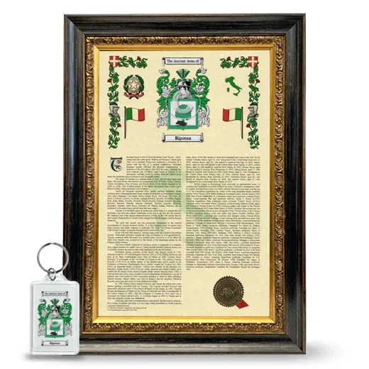 Ripossa Framed Armorial History and Keychain - Heirloom