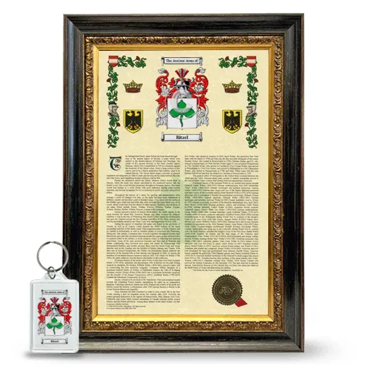 Ritzel Framed Armorial History and Keychain - Heirloom