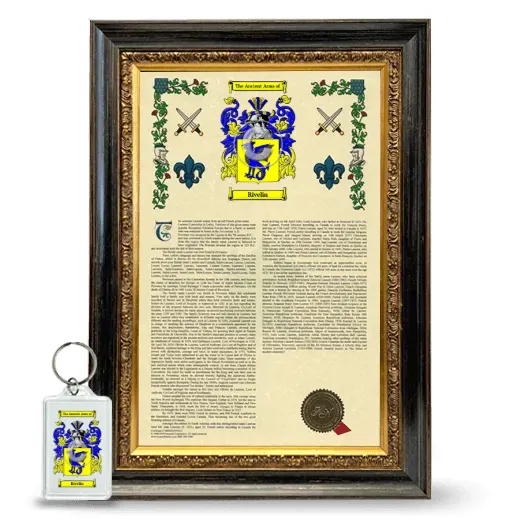 Rivelin Framed Armorial History and Keychain - Heirloom
