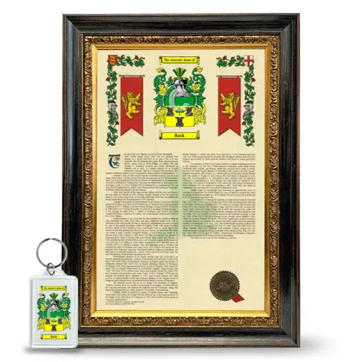 Rock Framed Armorial History and Keychain - Heirloom