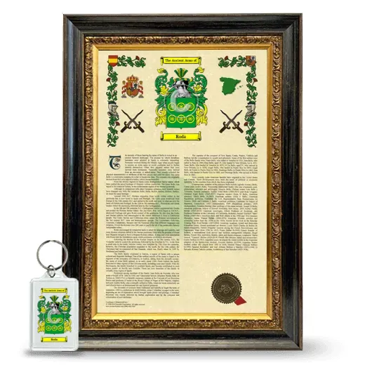 Roda Framed Armorial History and Keychain - Heirloom