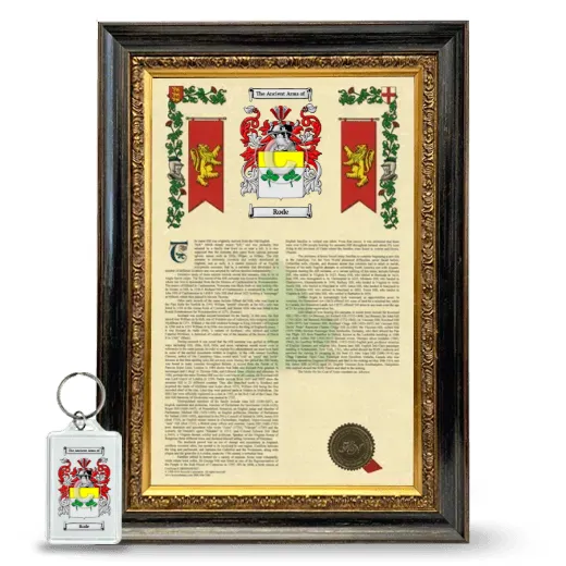 Rode Framed Armorial History and Keychain - Heirloom