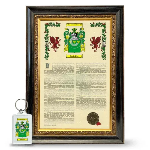 Rodericks Framed Armorial History and Keychain - Heirloom
