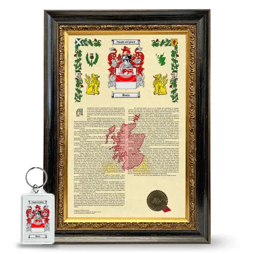 Roen Framed Armorial History and Keychain - Heirloom