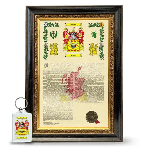 Rogall Framed Armorial History and Keychain - Heirloom