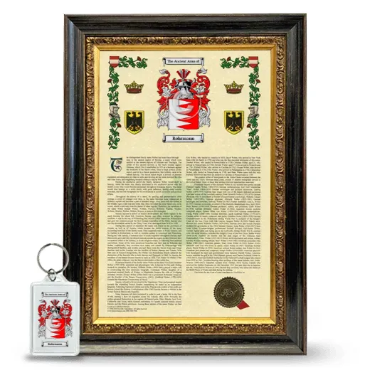 Rohrmann Framed Armorial History and Keychain - Heirloom