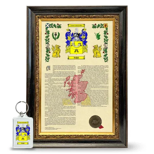 Rolph Framed Armorial History and Keychain - Heirloom