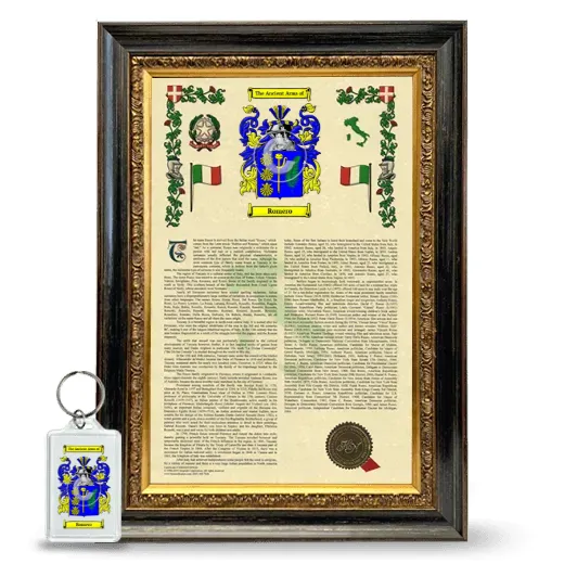 Romero Framed Armorial History and Keychain - Heirloom
