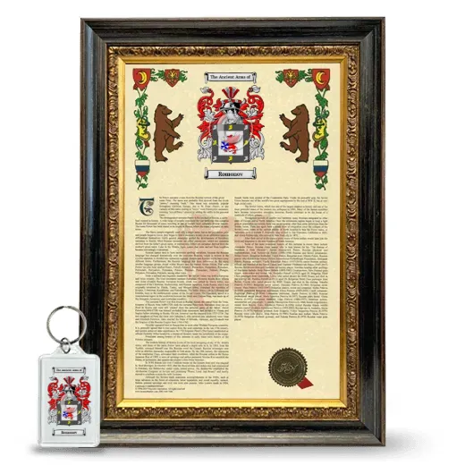 Romonov Framed Armorial History and Keychain - Heirloom