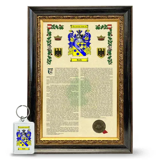 Rools Framed Armorial History and Keychain - Heirloom