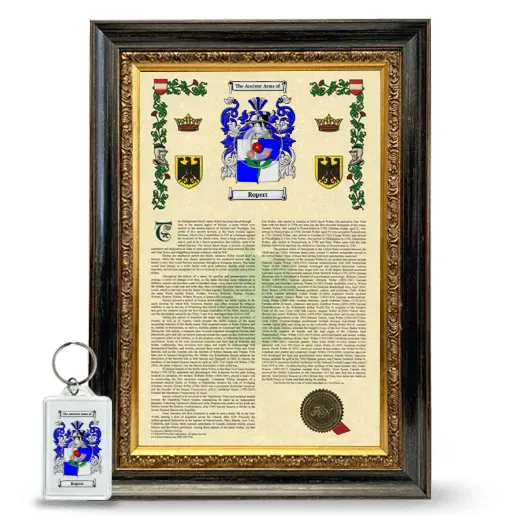 Ropert Framed Armorial History and Keychain - Heirloom
