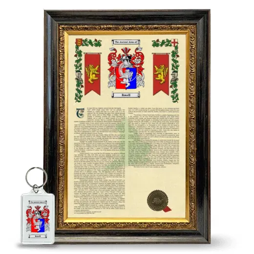 Rosell Framed Armorial History and Keychain - Heirloom
