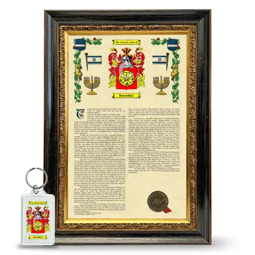 Rosendorf Framed Armorial History and Keychain - Heirloom