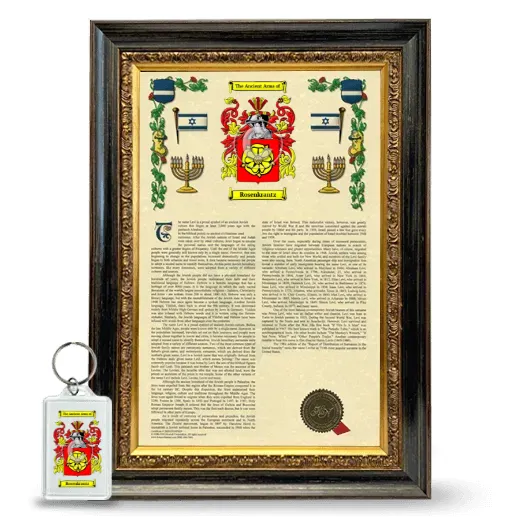 Rosenkrantz Framed Armorial History and Keychain - Heirloom