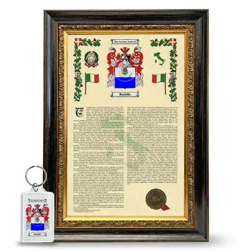 Rosiello Framed Armorial History and Keychain - Heirloom