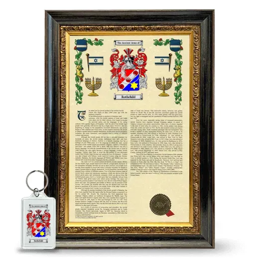 Rothchild Framed Armorial History and Keychain - Heirloom