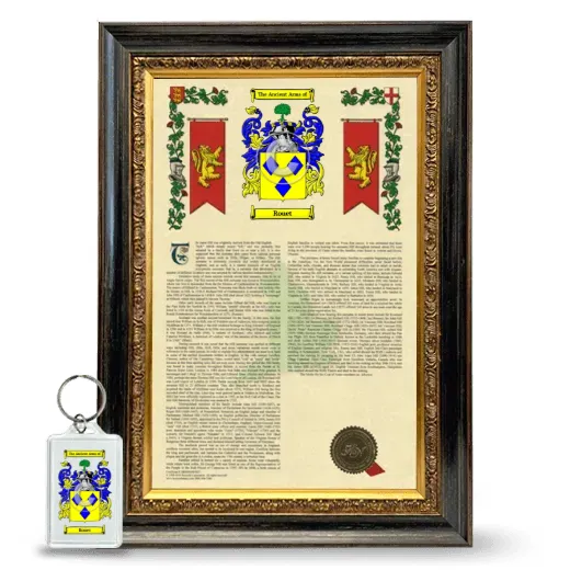 Rouet Framed Armorial History and Keychain - Heirloom