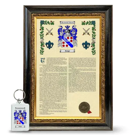 Rouge Framed Armorial History and Keychain - Heirloom