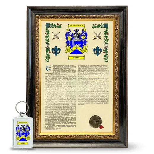 Rowlet Framed Armorial History and Keychain - Heirloom