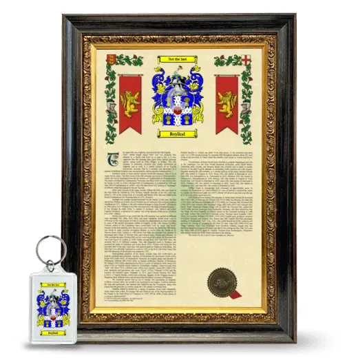 Roylind Framed Armorial History and Keychain - Heirloom