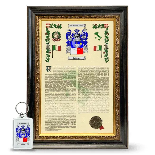 Rubbino Framed Armorial History and Keychain - Heirloom