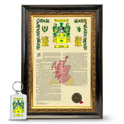 Ruckle Framed Armorial History and Keychain - Heirloom
