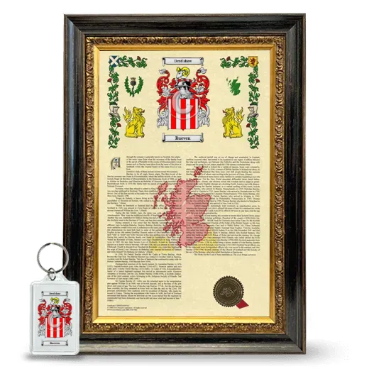 Rueven Framed Armorial History and Keychain - Heirloom