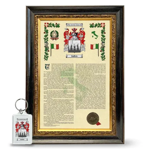 Ruffolo Framed Armorial History and Keychain - Heirloom