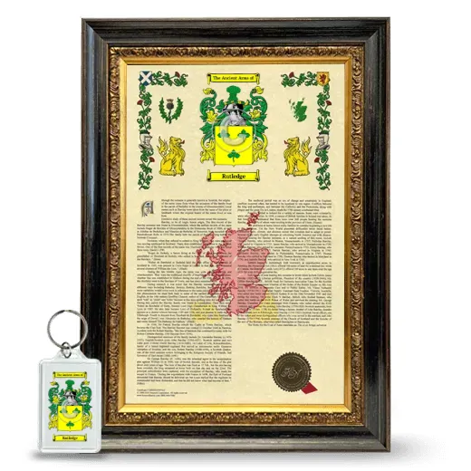 Rutledge Framed Armorial History and Keychain - Heirloom