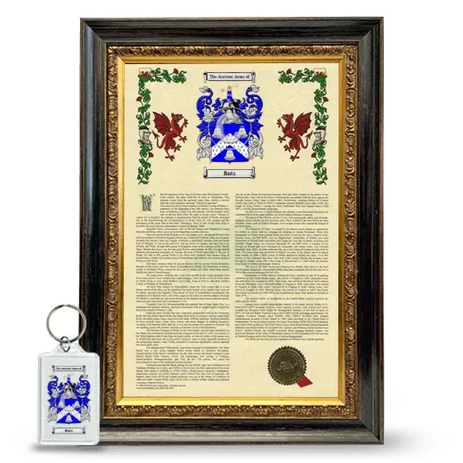 Ruts Framed Armorial History and Keychain - Heirloom