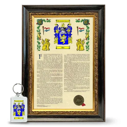 Ryn Framed Armorial History and Keychain - Heirloom