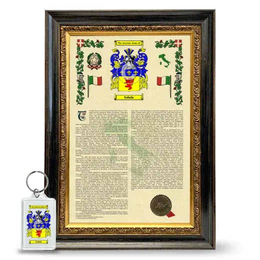Sabala Framed Armorial History and Keychain - Heirloom