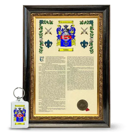 Sablon Framed Armorial History and Keychain - Heirloom