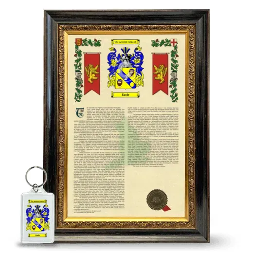 Sacie Framed Armorial History and Keychain - Heirloom