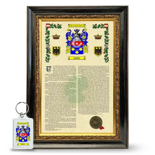 Saelzer Framed Armorial History and Keychain - Heirloom
