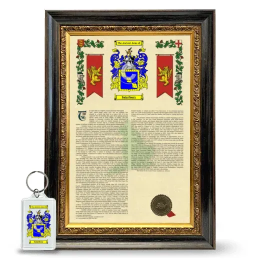 Saintbury Framed Armorial History and Keychain - Heirloom