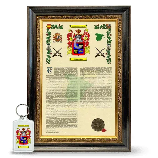 Salamanca Framed Armorial History and Keychain - Heirloom