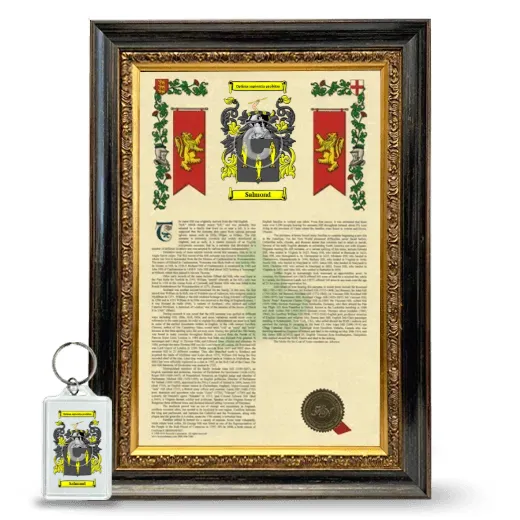 Salmond Framed Armorial History and Keychain - Heirloom