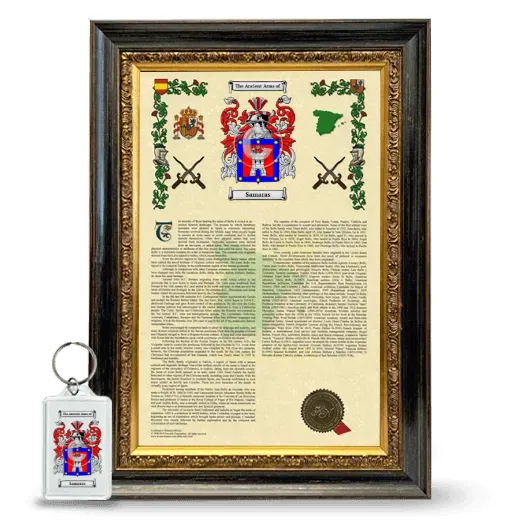 Samaras Framed Armorial History and Keychain - Heirloom
