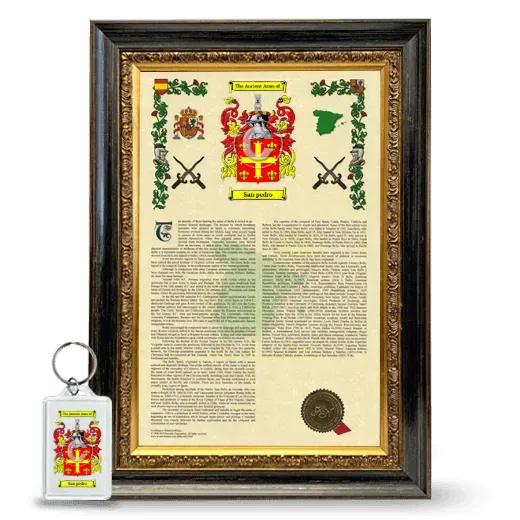 San pedro Framed Armorial History and Keychain - Heirloom
