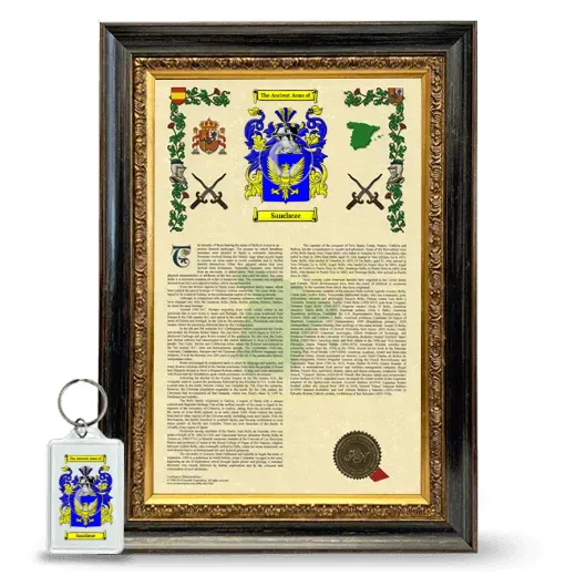 Sancheze Framed Armorial History and Keychain - Heirloom