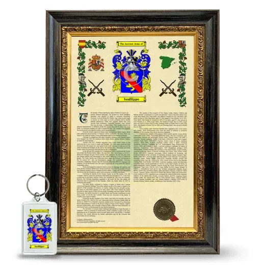 Sanfilippo Framed Armorial History and Keychain - Heirloom