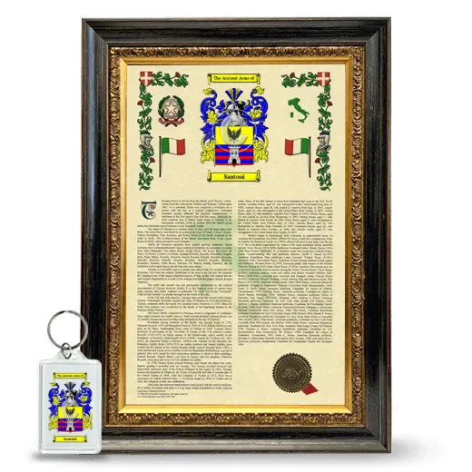 Santoni Framed Armorial History and Keychain - Heirloom
