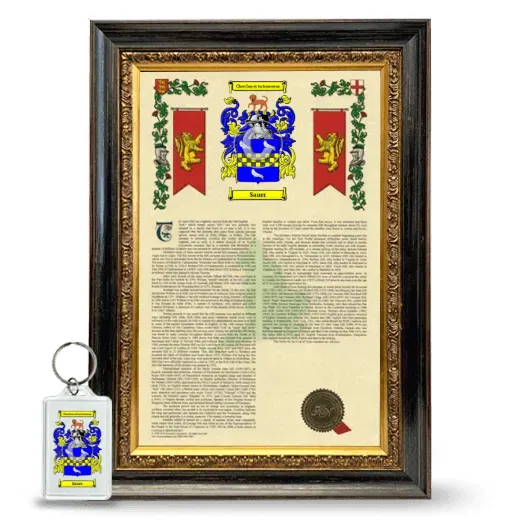 Sauer Framed Armorial History and Keychain - Heirloom