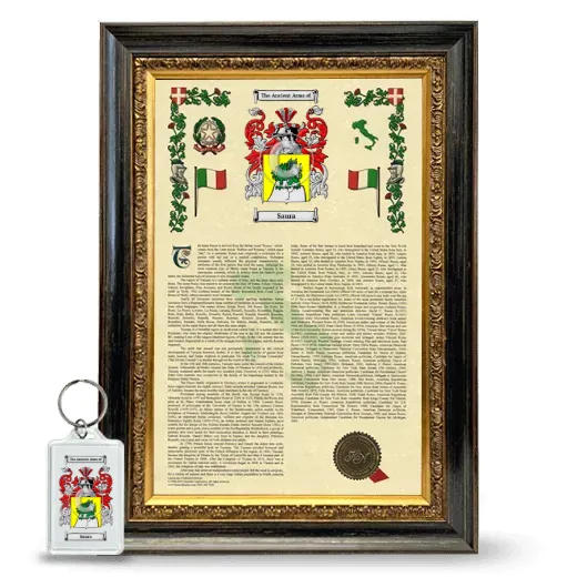 Saura Framed Armorial History and Keychain - Heirloom