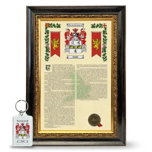Savith Framed Armorial History and Keychain - Heirloom