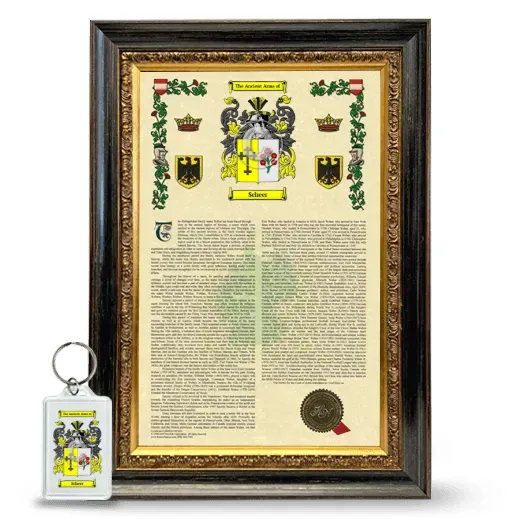 Scheer Framed Armorial History and Keychain - Heirloom